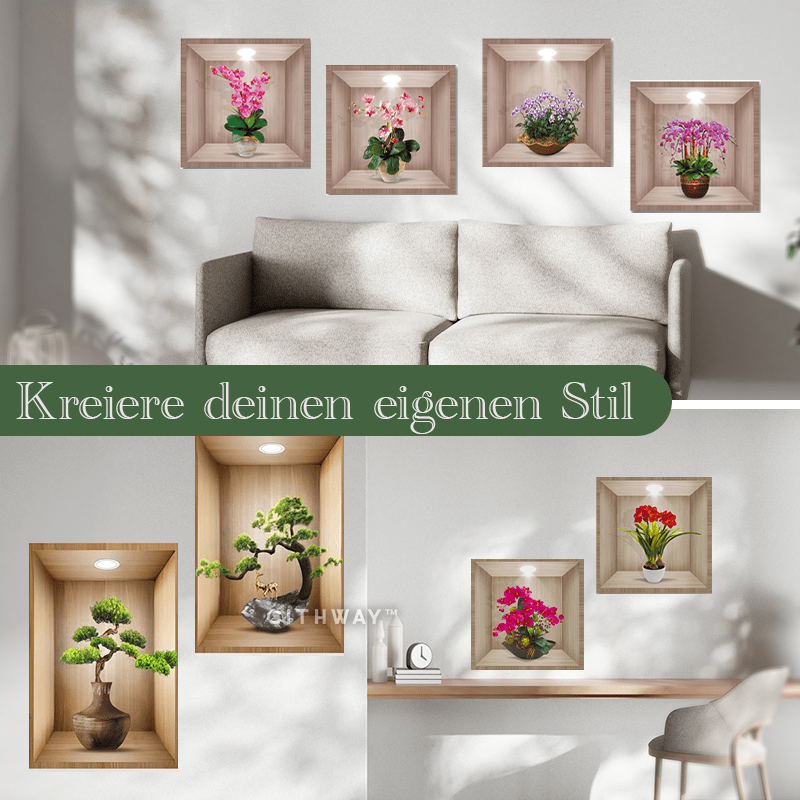 Selbstklebende 3D-Bonsai-Wandaufkleber