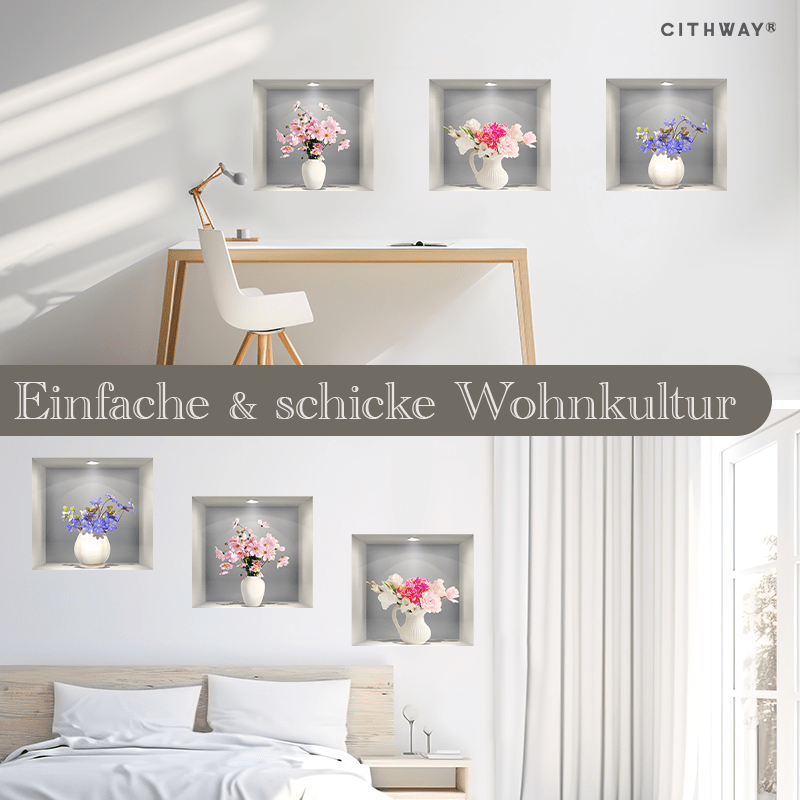 Cithway® Selbstklebende 3D-Pflanzen-Wandaufkleber