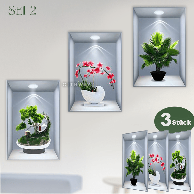 Selbstklebende 3D-Bonsai-Wandaufkleber