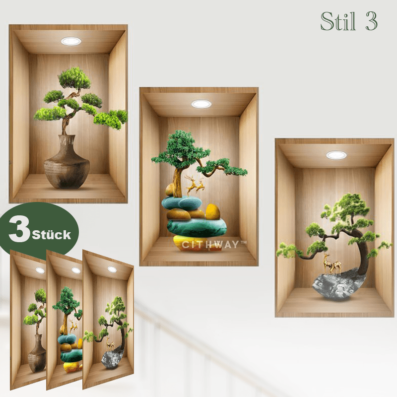 Selbstklebende 3D-Bonsai-Wandaufkleber