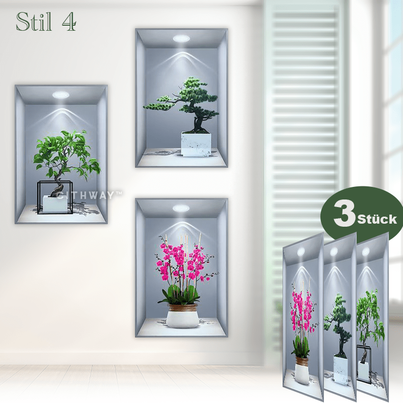 Selbstklebende 3D-Bonsai-Wandaufkleber